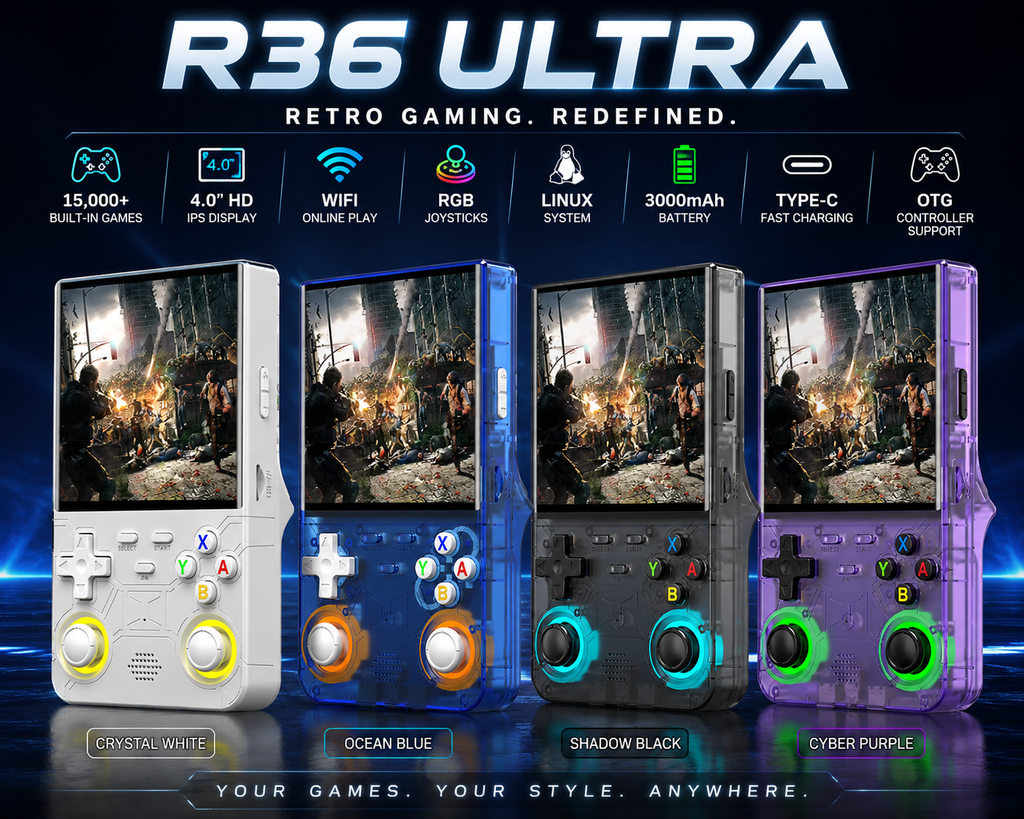 R36 Ultra Retro Gaming Console 🎮 | 15,000 Built-In Games